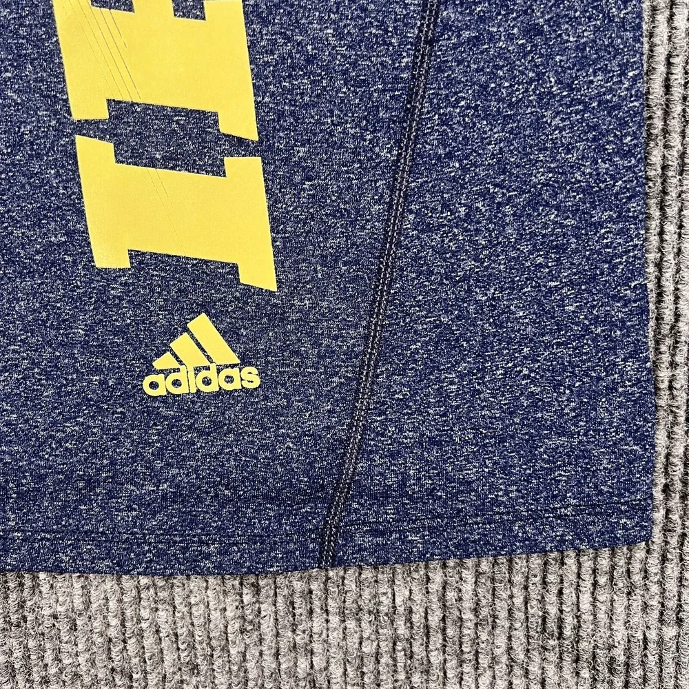 Notre Dame Fighting Irish Shirt Adidas Climalite Mens Large Blue Short Sleeve